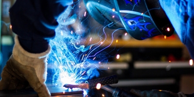 A person arc welding
