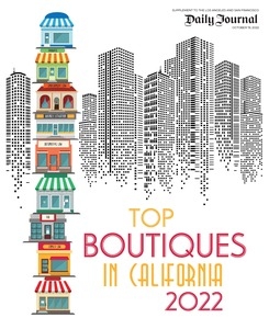cover image of the Daily Journal's special publication for the Top Boutiques in California, 2022