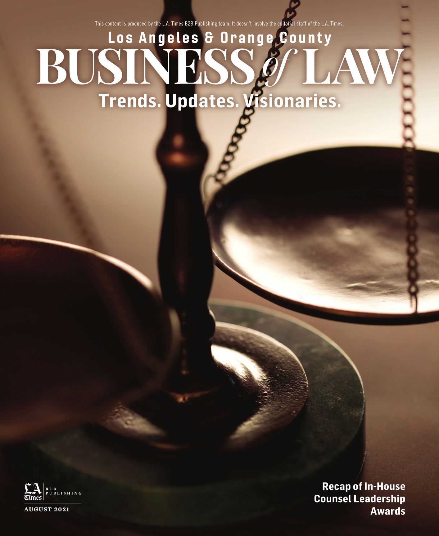 Cover of the August 2021 edition of The Business of Law: Trends. Updates. Visionaries.