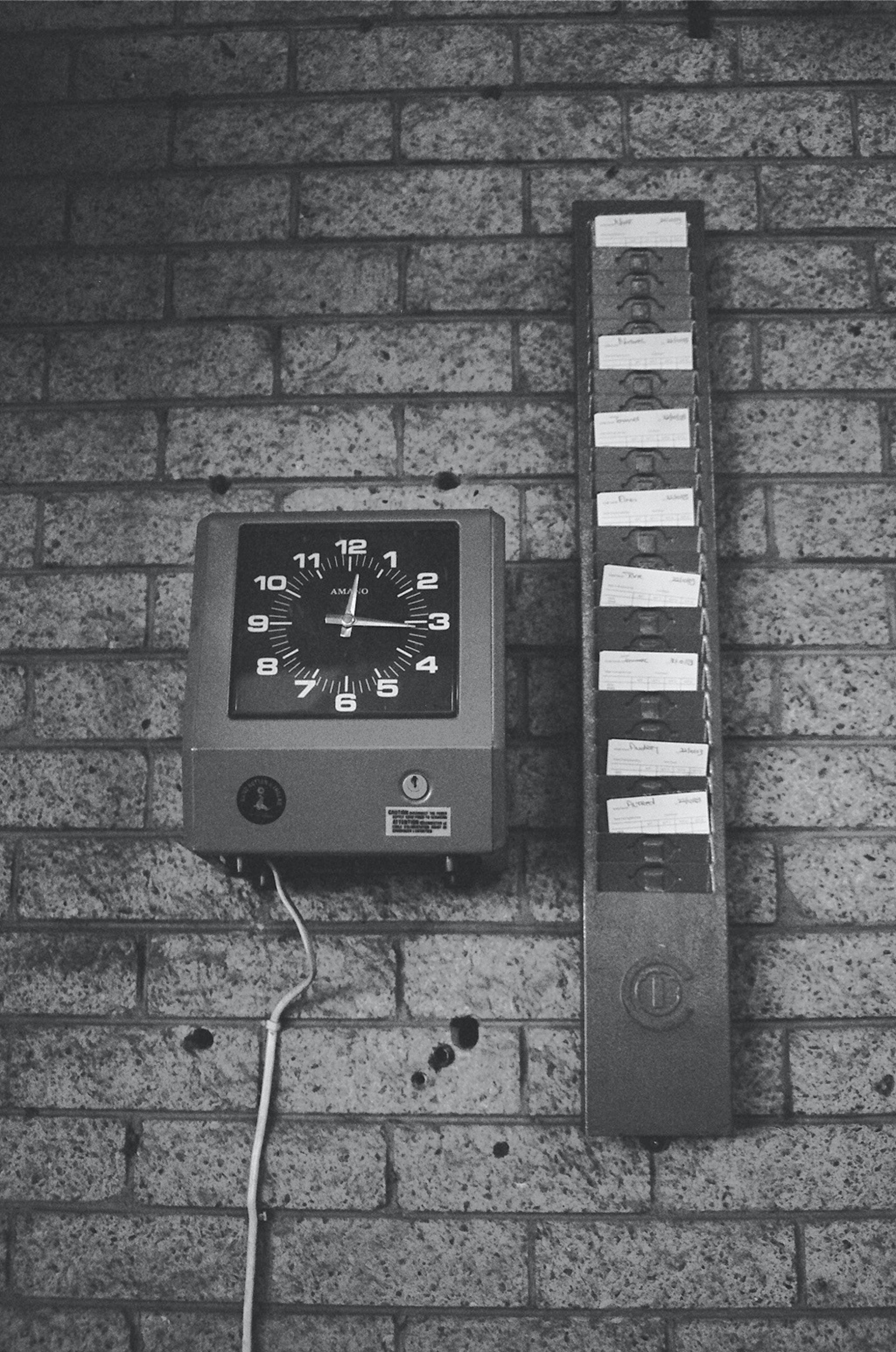 Photo of a time clock